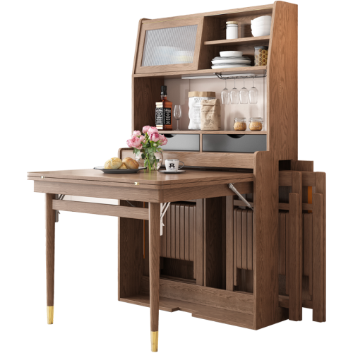 Wooden folding extend cabinet Foldable Dining Table